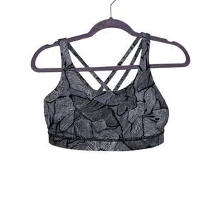 Lululemon Energy Bra Mini Dottie Tribe Stretch Breathable‎ White Black Women 8